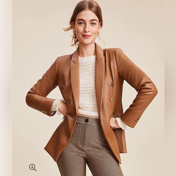 LOFT Jackets & Blazers - Loft Faux Leather Double-breasted blazer